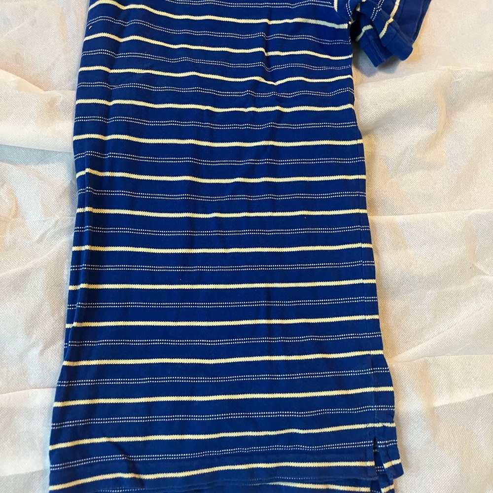 Chaps Blue and White Striped Polo Shirt